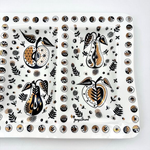 Vintage Georges Briard Forbidden Fruit Divided Serving Platter Large Mid Century - Picture 3 of 7